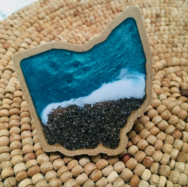 Small Ohio Beach Magnet - Teal