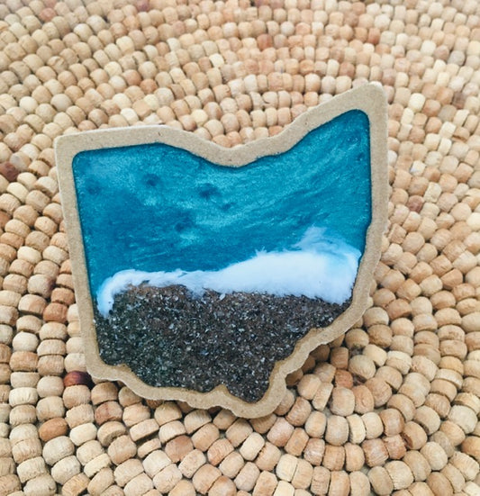 Small Ohio Beach Magnet - Teal