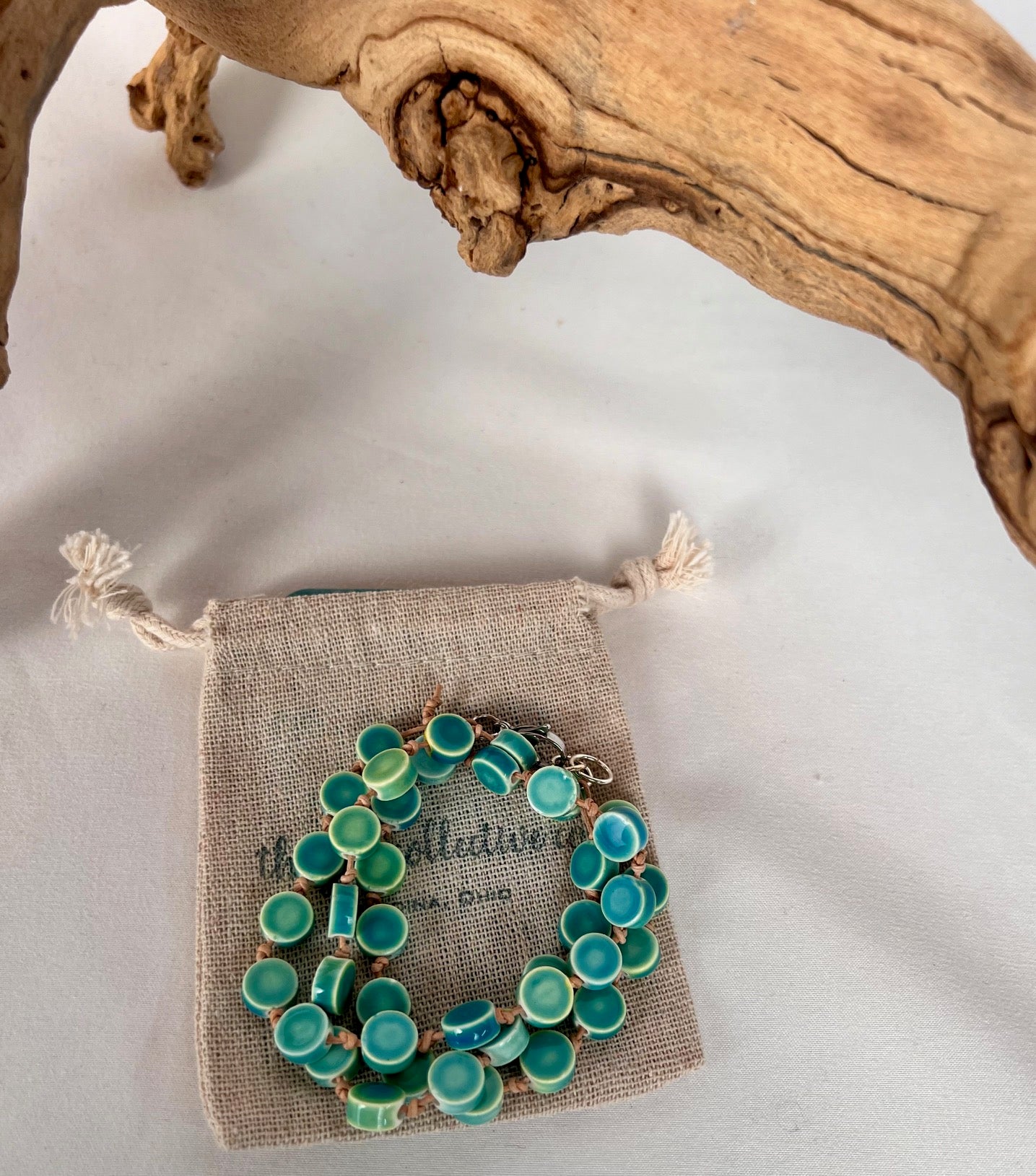 Aqua Teal Wrap Bracelet / Necklace