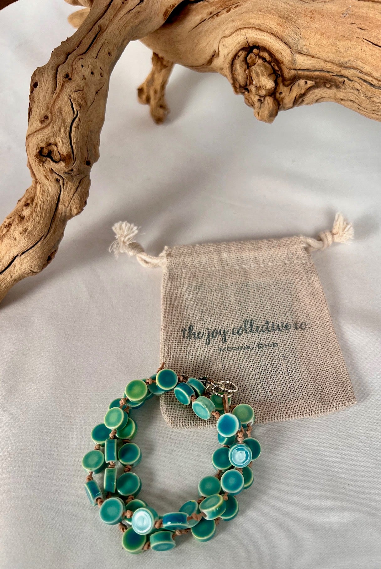 Aqua Teal Wrap Bracelet / Necklace