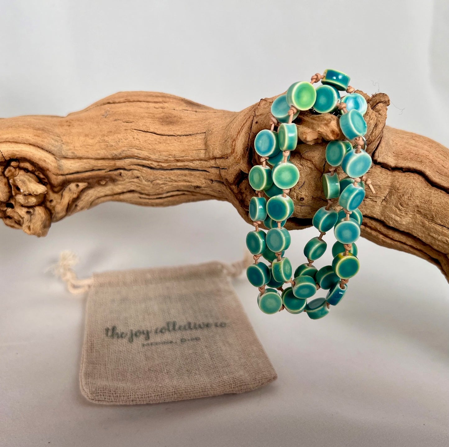 Aqua Teal Wrap Bracelet / Necklace