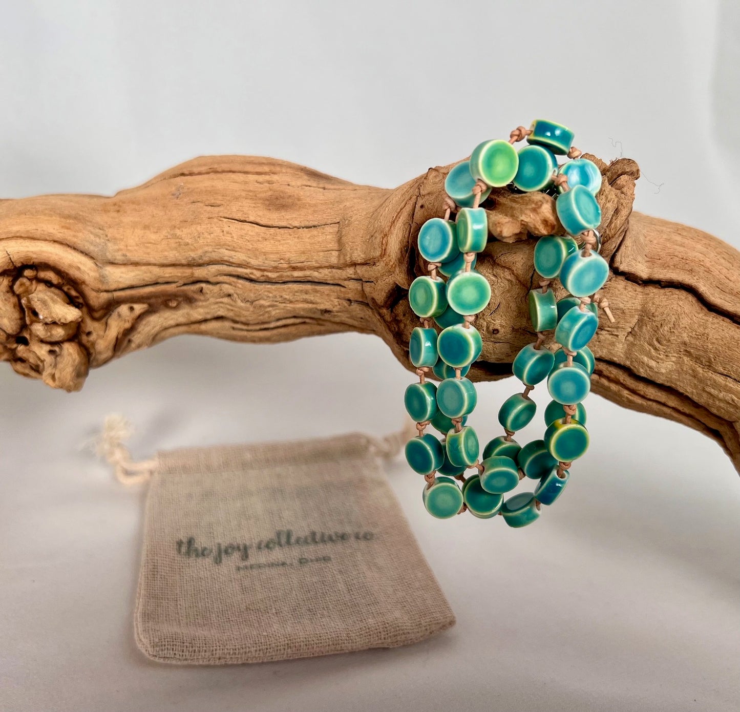 Aqua Teal Wrap Bracelet / Necklace