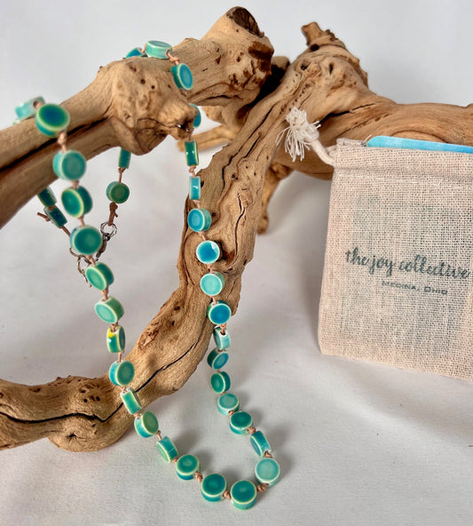 Aqua Teal Wrap Bracelet / Necklace